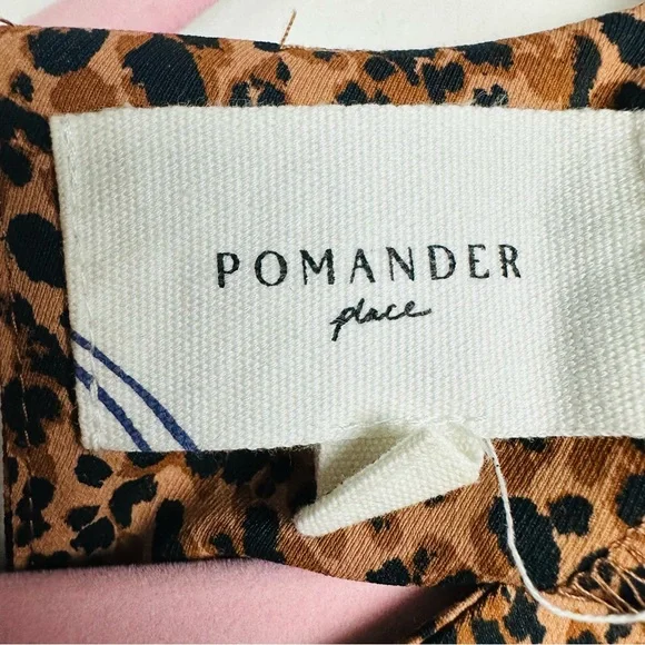 Tuckernuck Pomander Place Leopard Print Carlotta Peplum Blouse Size Large - Picture 9 of 9